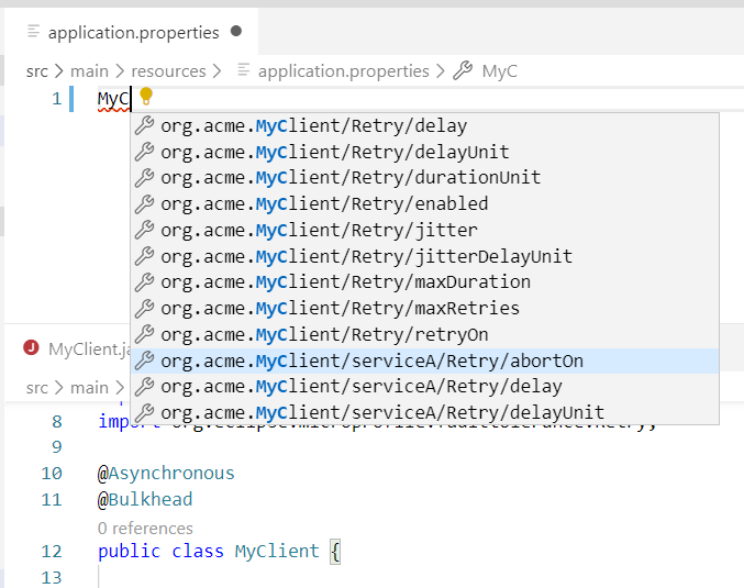 MicroProfile Fault Tolerance properties support