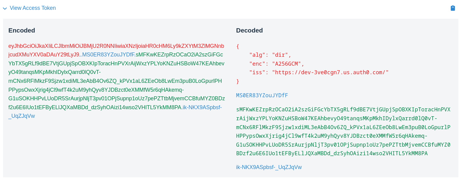 Auth0 DevUI Access Token