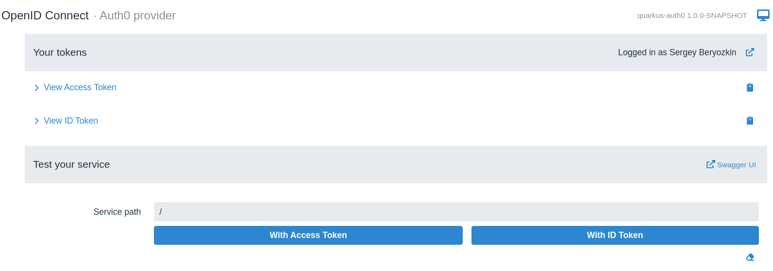 Auth0 Dev UI Test with Swagger